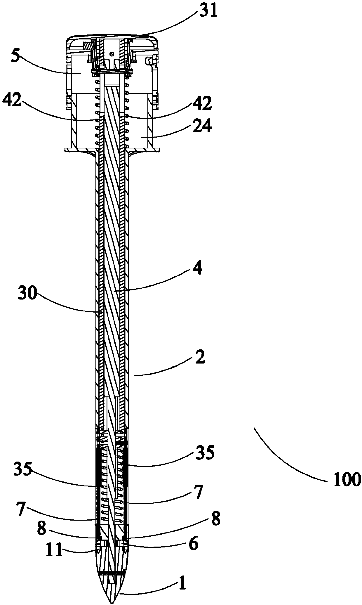 Application method of puncture device