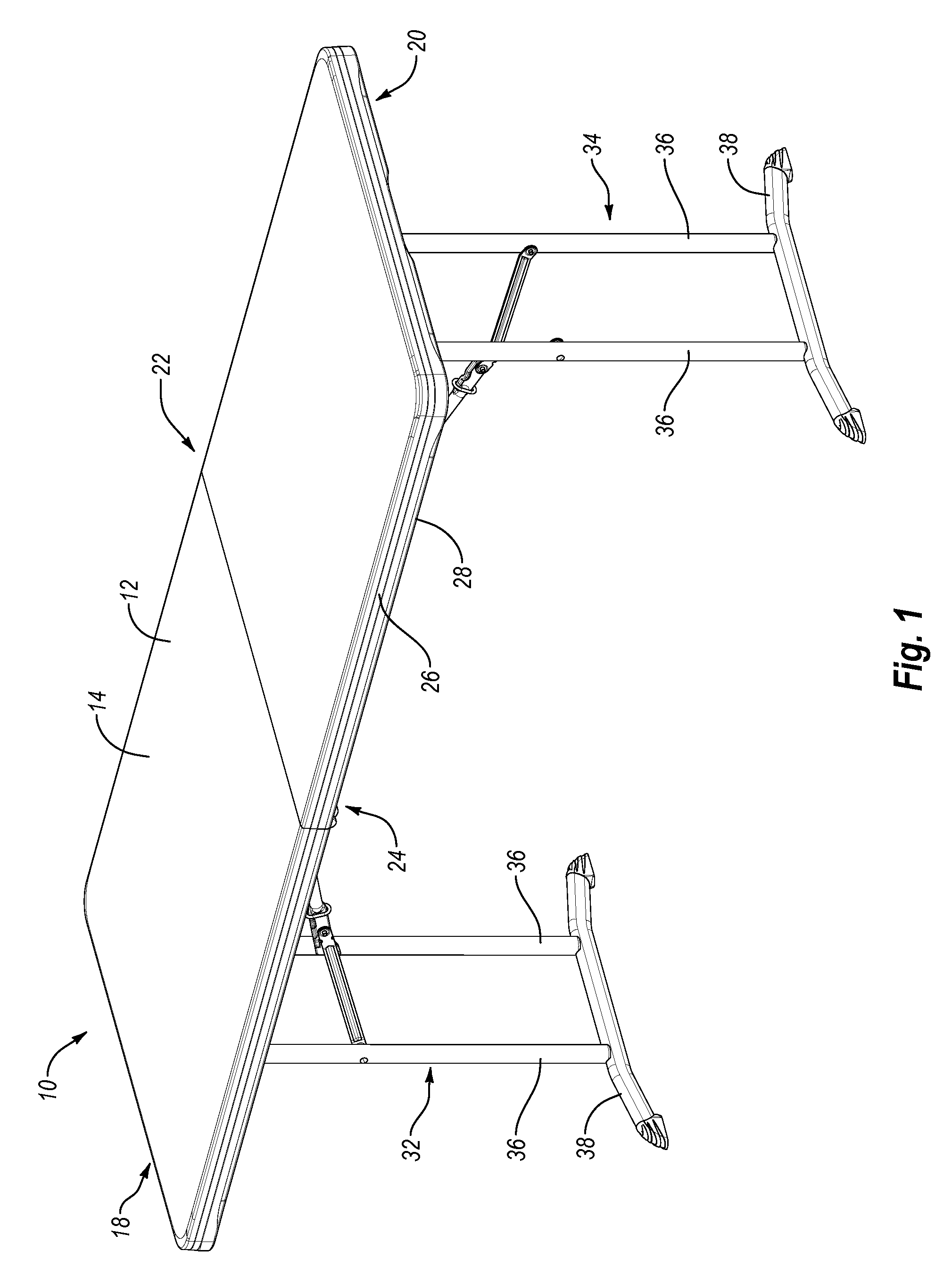 Locking mechanism for a folding table