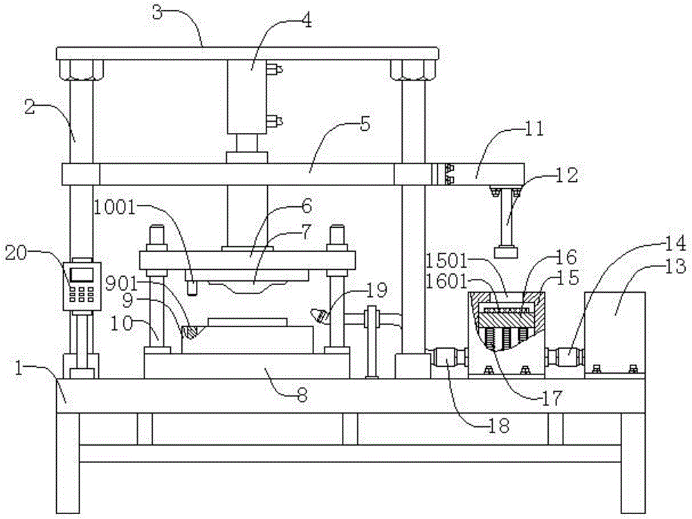 Automatic cooling type metal plate stamping device