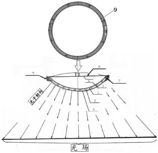 Table lamp with LED arc three-dimensional light guide light source