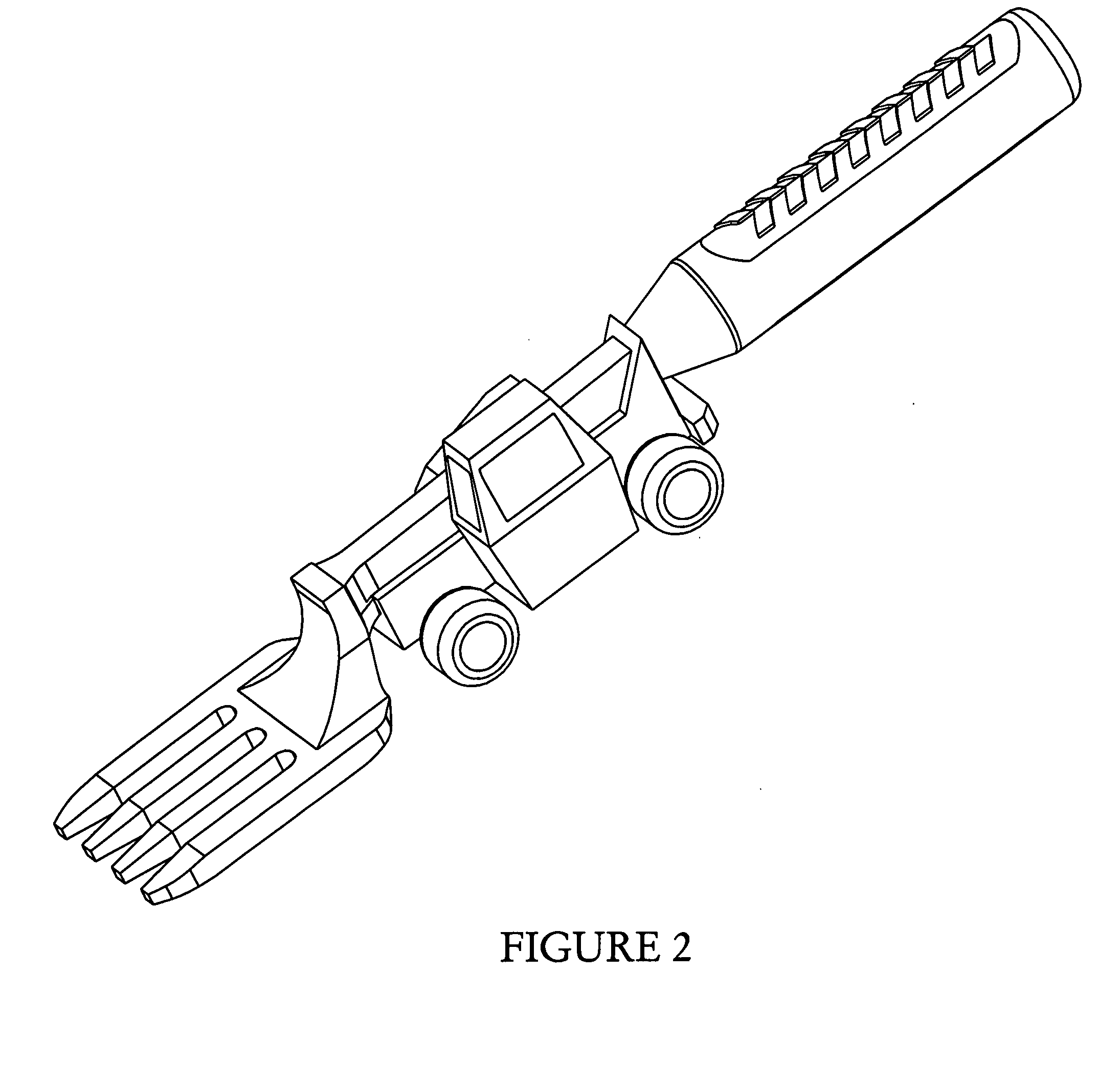 Eating utensil with integrated construction machine