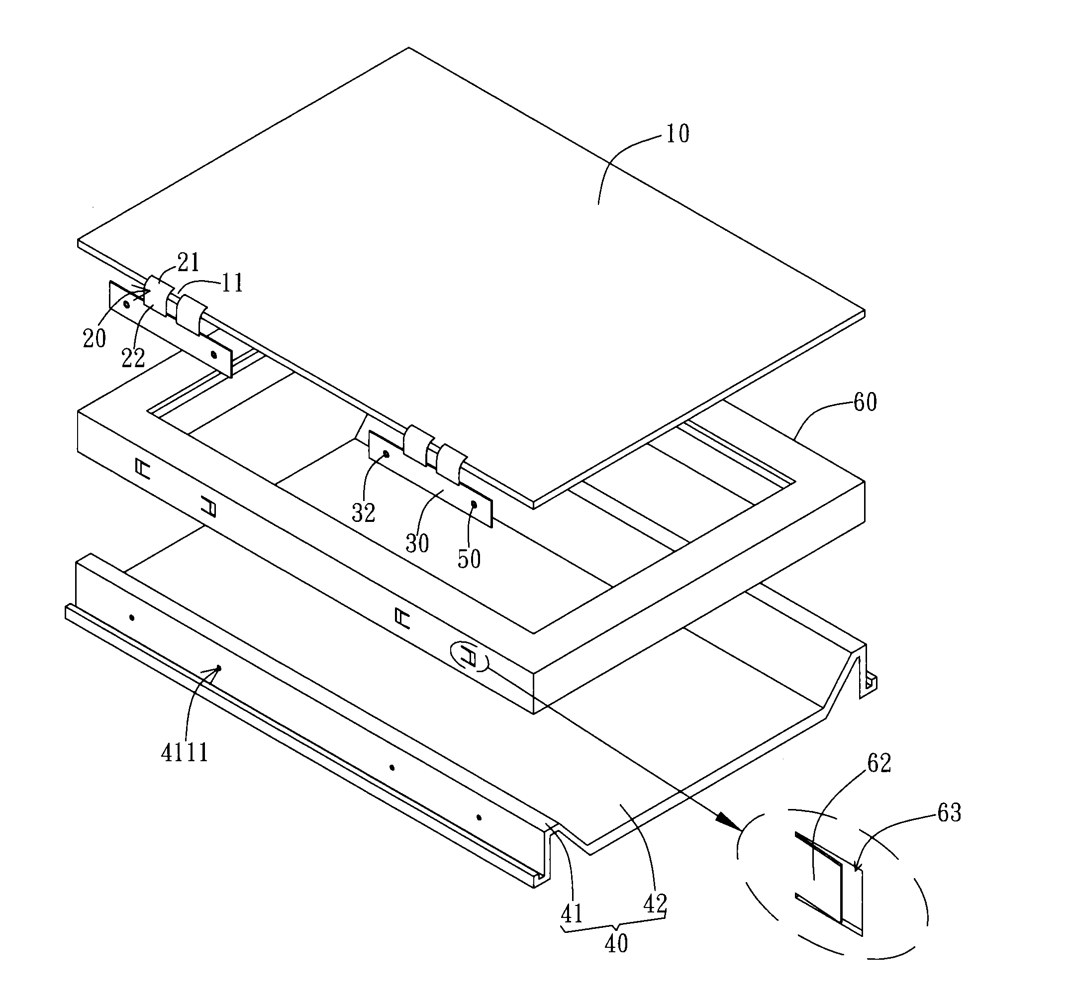 Flat Panel Display Module Having Anti-Shock Screw-Tightening Structure