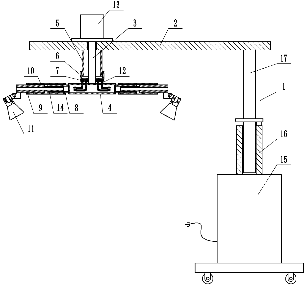 Baking lamp for surgical nursing