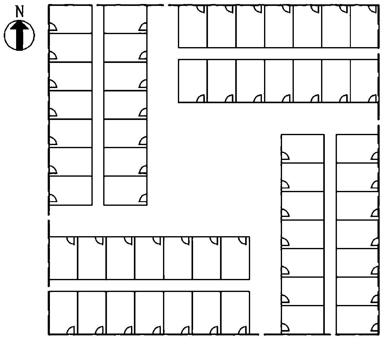 High building density after-disaster transition resettlement area building layout mode and method