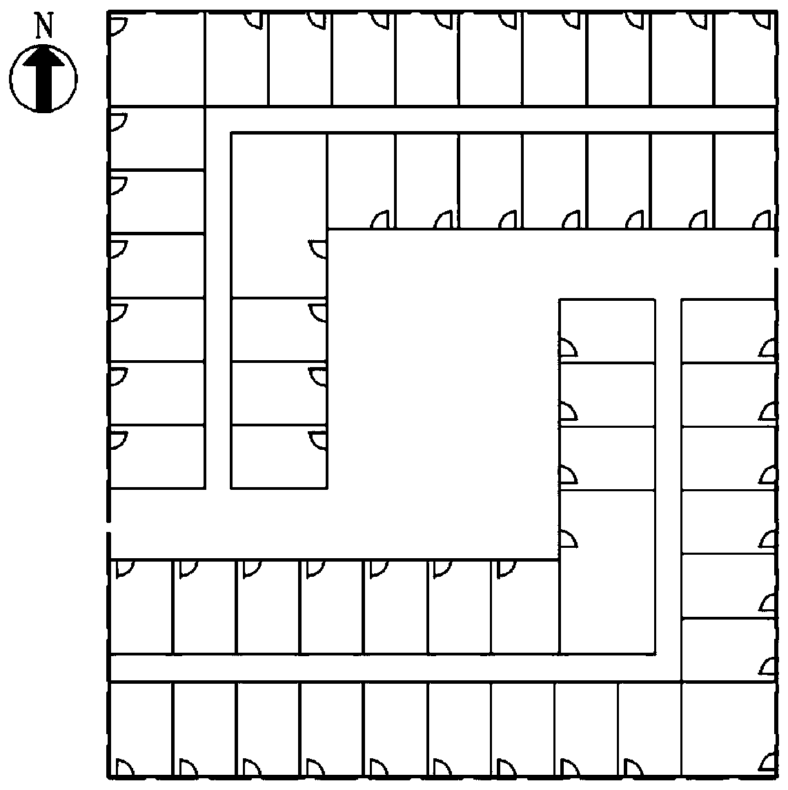 High building density after-disaster transition resettlement area building layout mode and method