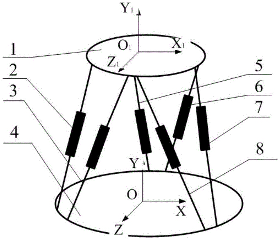 Six-freedom parallel control self-correction return apparatus for space vector force loading