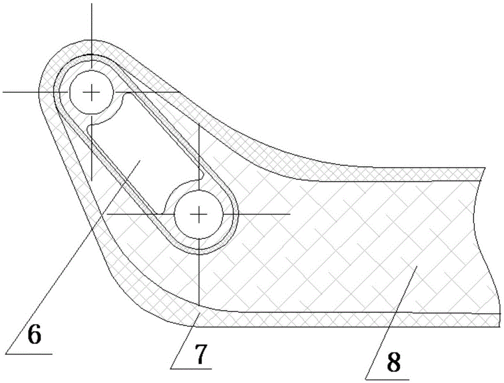 A composite material joint for concrete pump truck boom