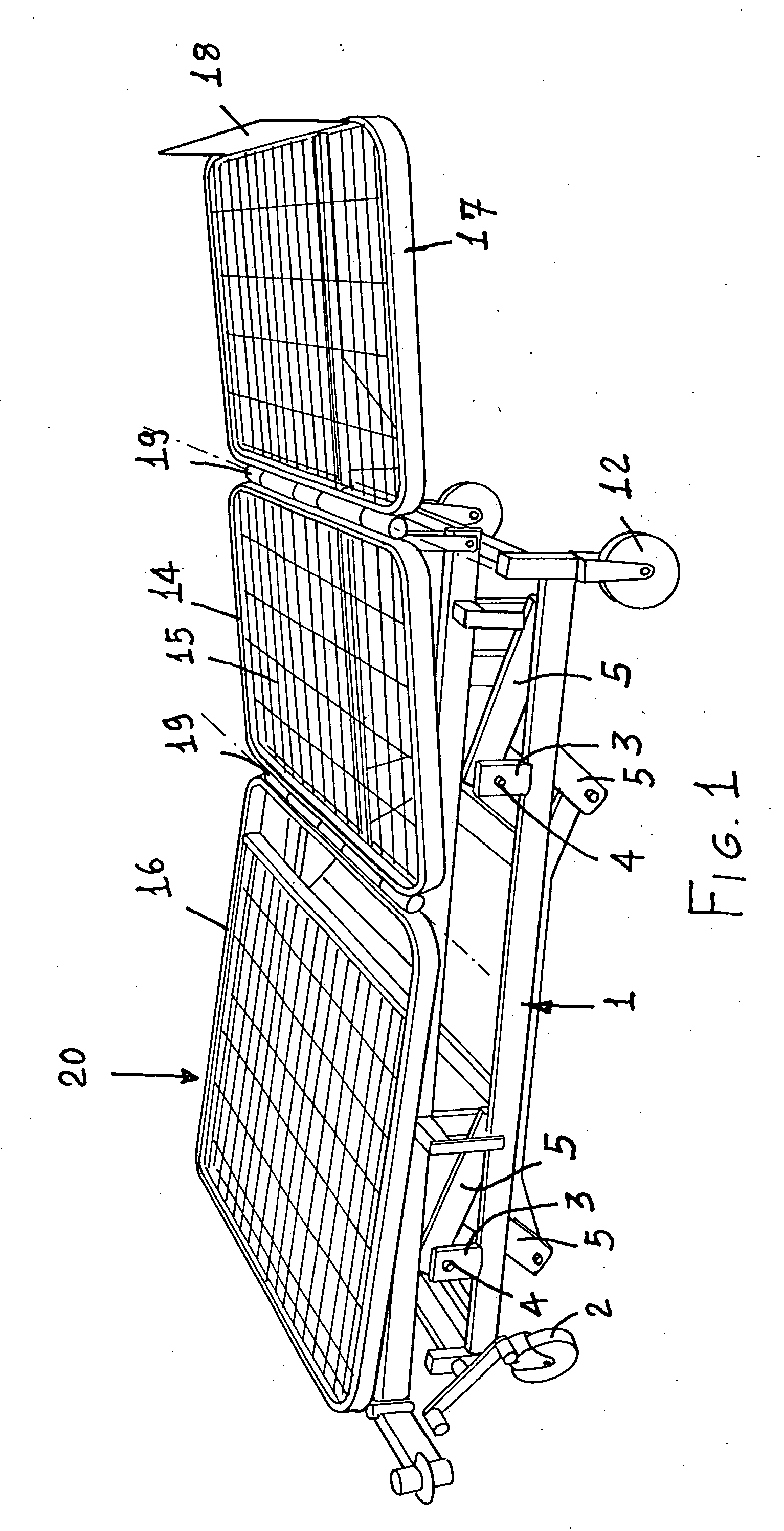 Adjustable bed for patients