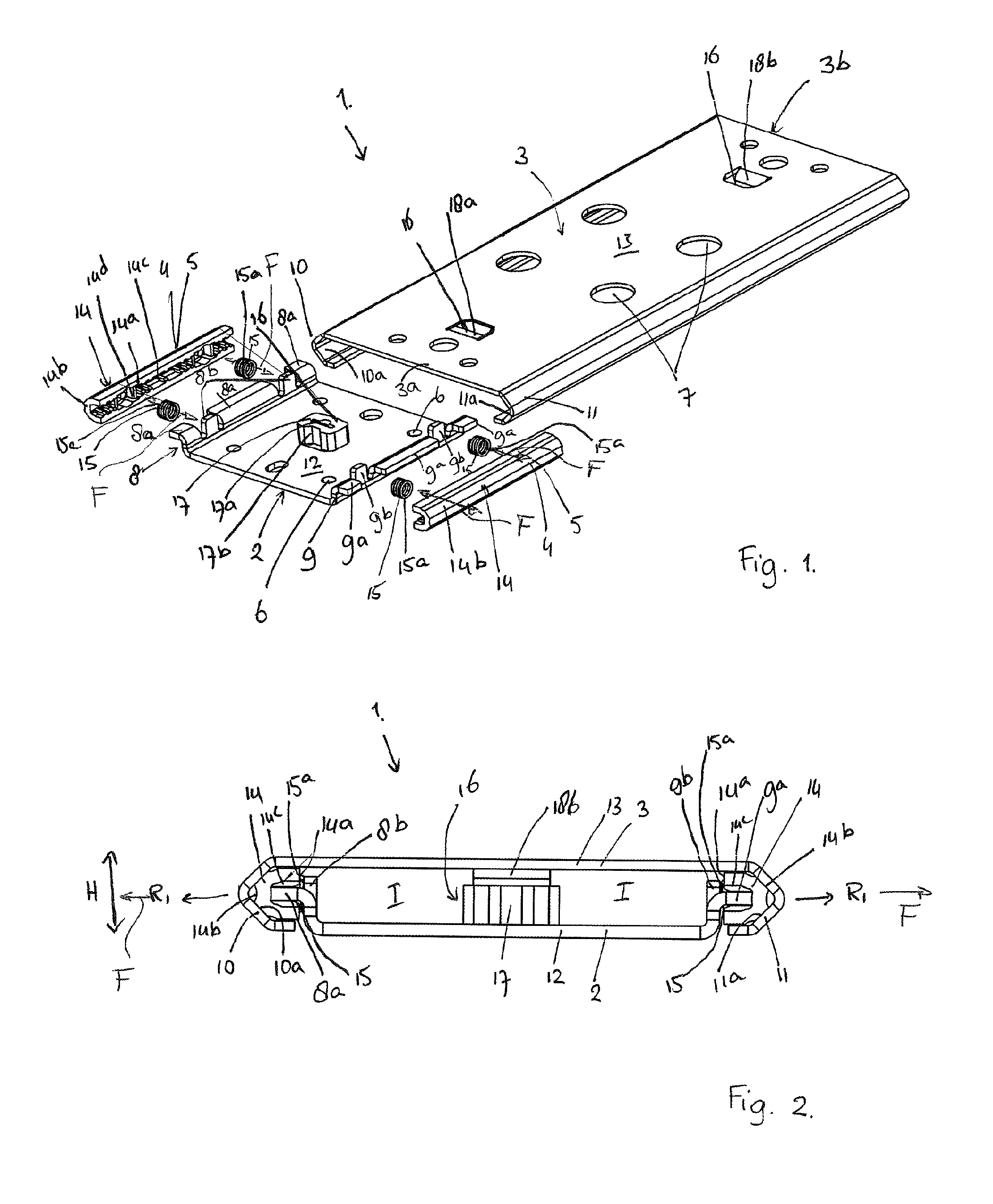 Sliding guide and arm support provided with such a sliding guide