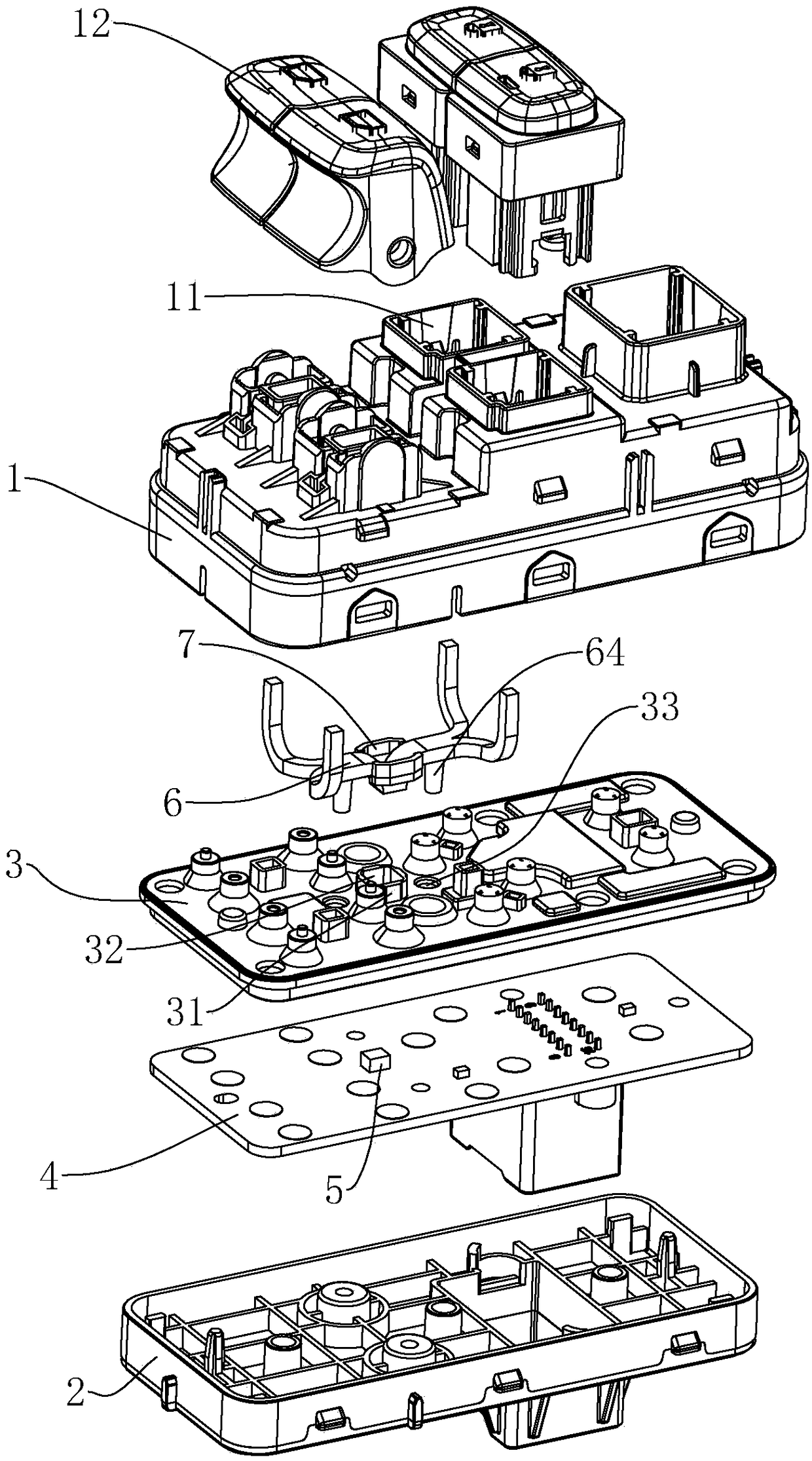 Door and window switch for automobile