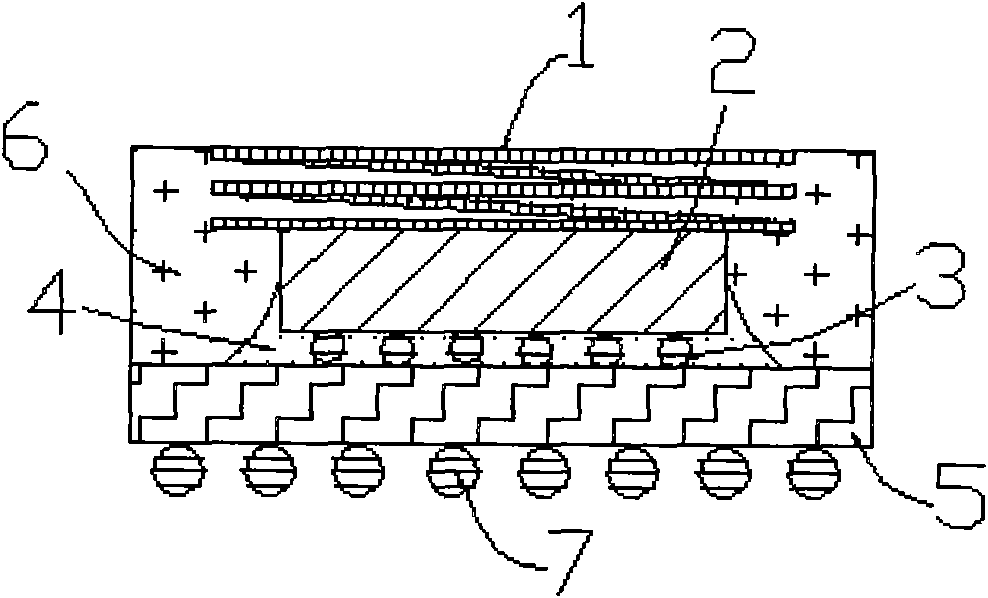 Flip-chip high-heat-radiation spheroidal array encapsulation structure