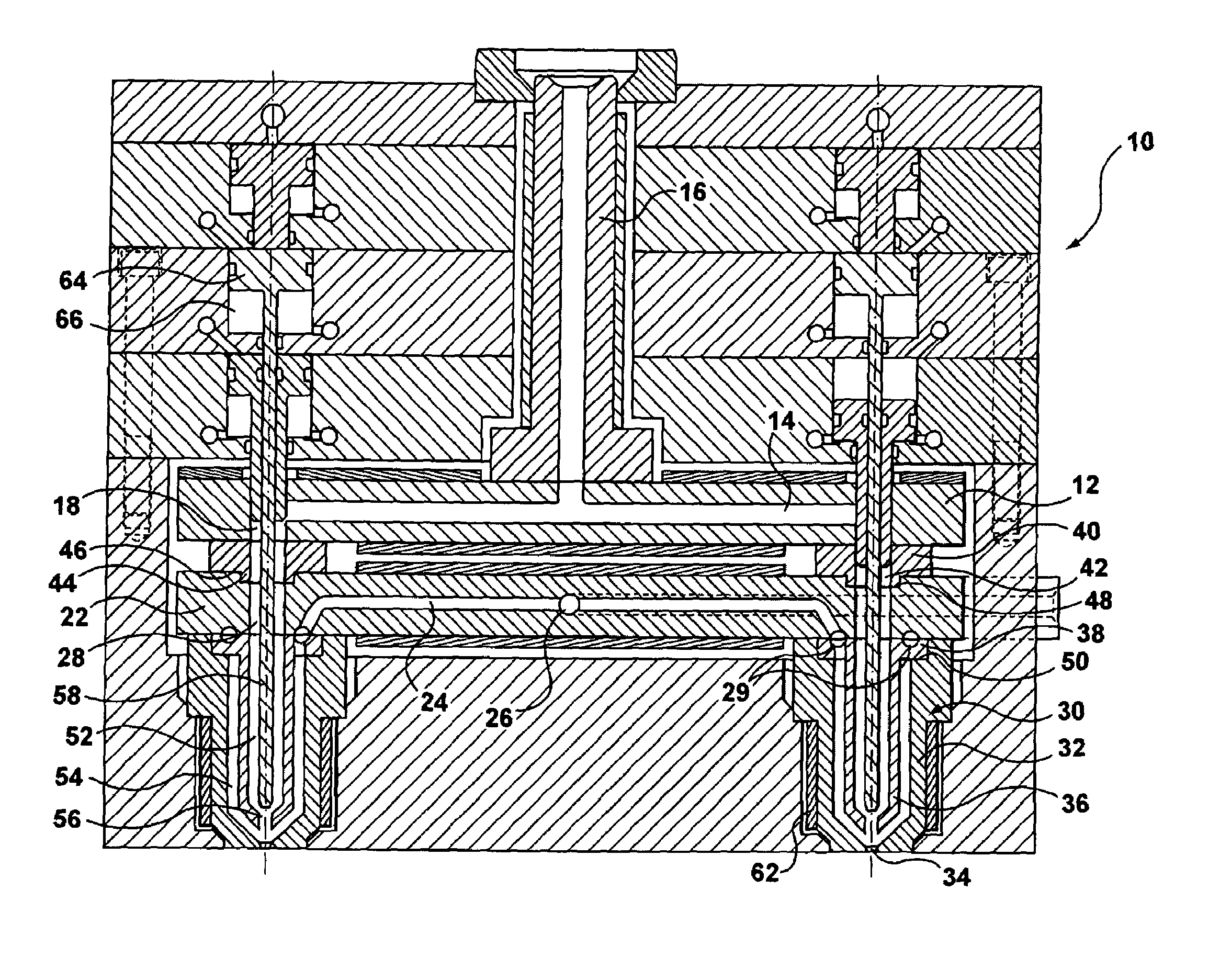 Hot runner co-injection nozzle