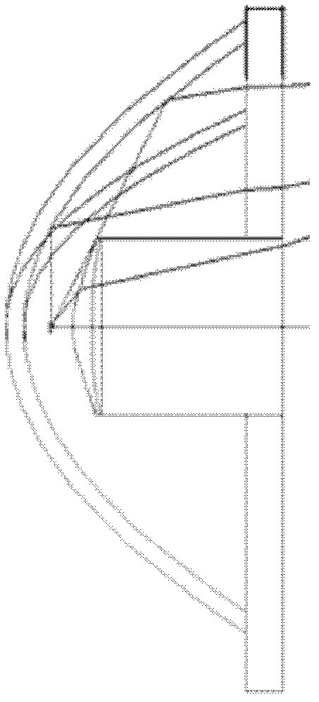 LED (light-emitting diode) light distribution system adopting free-form surface lens and reflector as well as design method of LED light distribution system