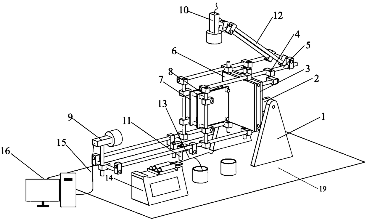 Visual experiment device and method for simulated cross fracture seepage