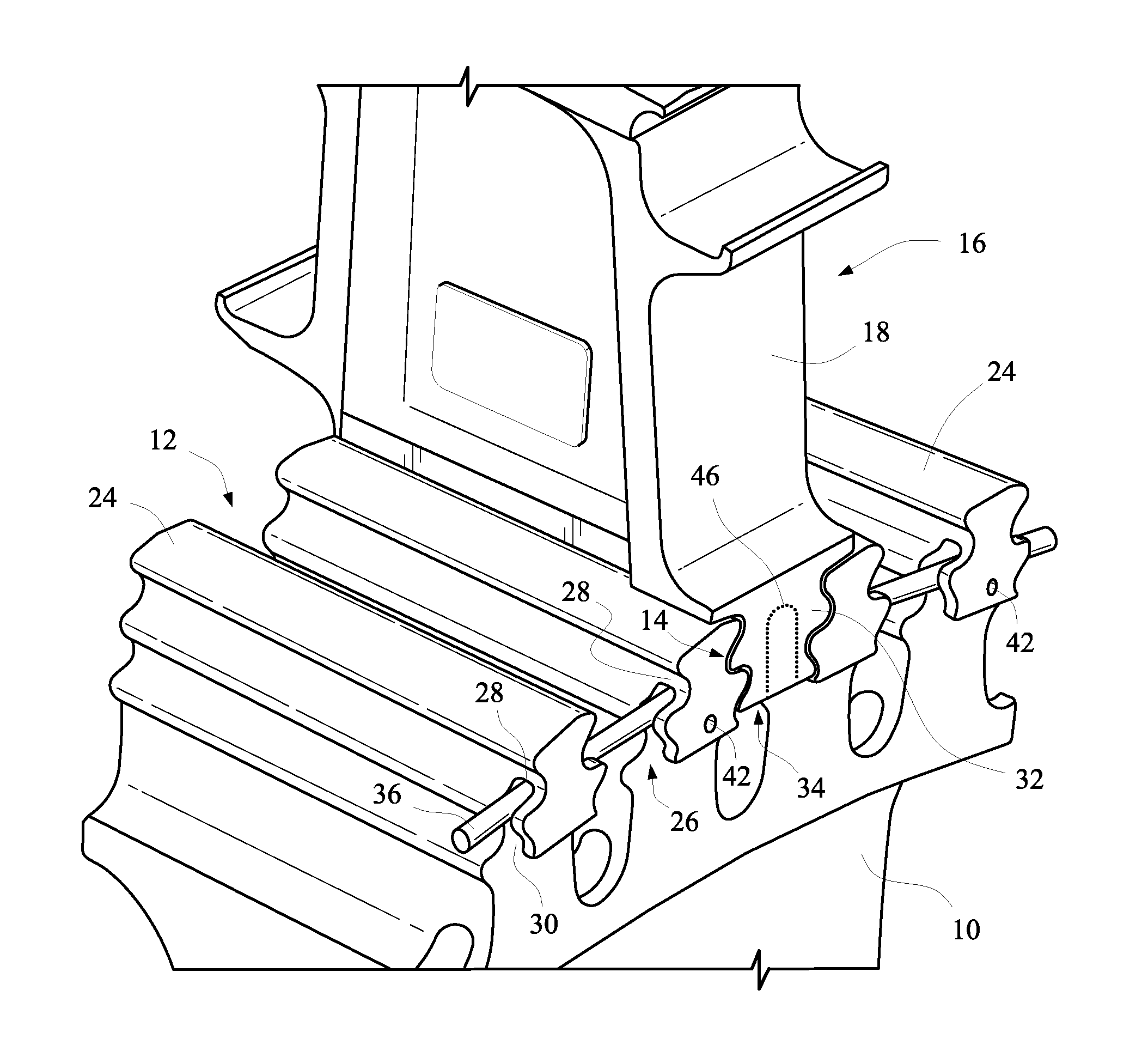 Turbine bucket lockwire rotation prevention