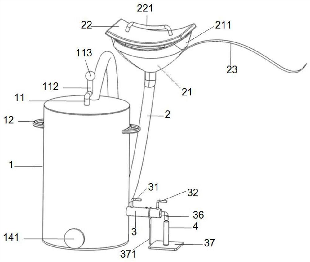 A 24-hour urine collection device