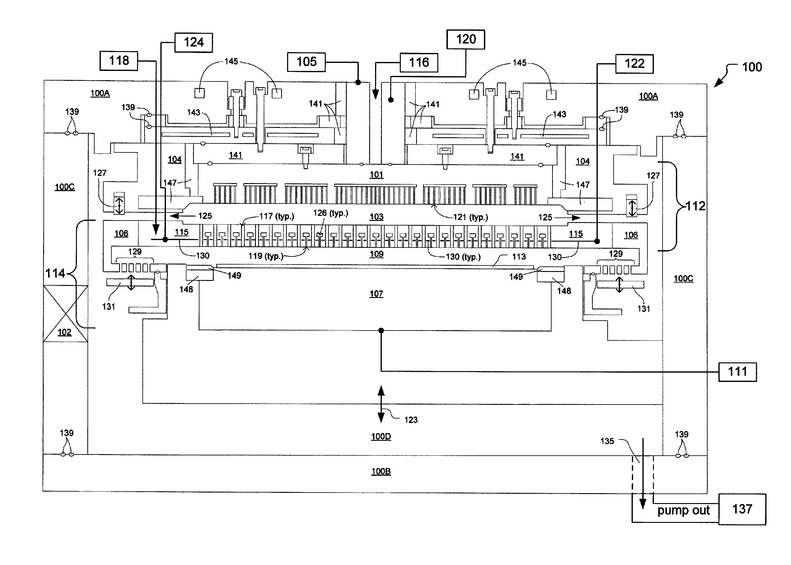 Dual plasma volume processing apparatus for neutral/ion flux control