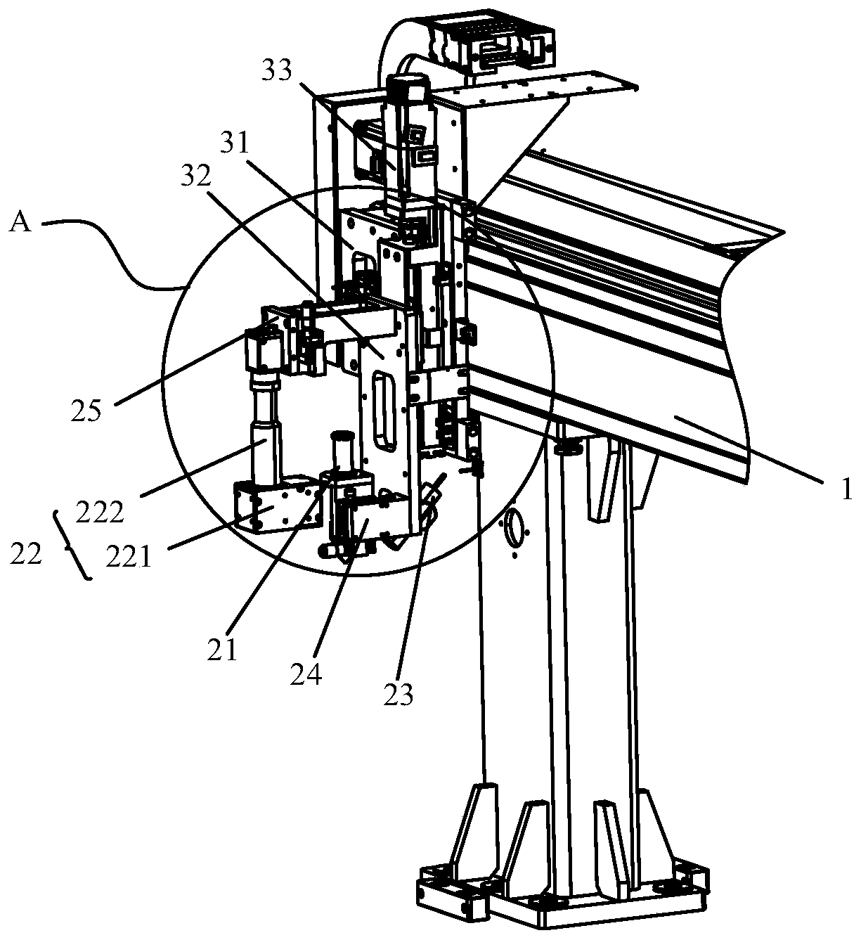 Adhesive dispensing mechanism and display screen production line