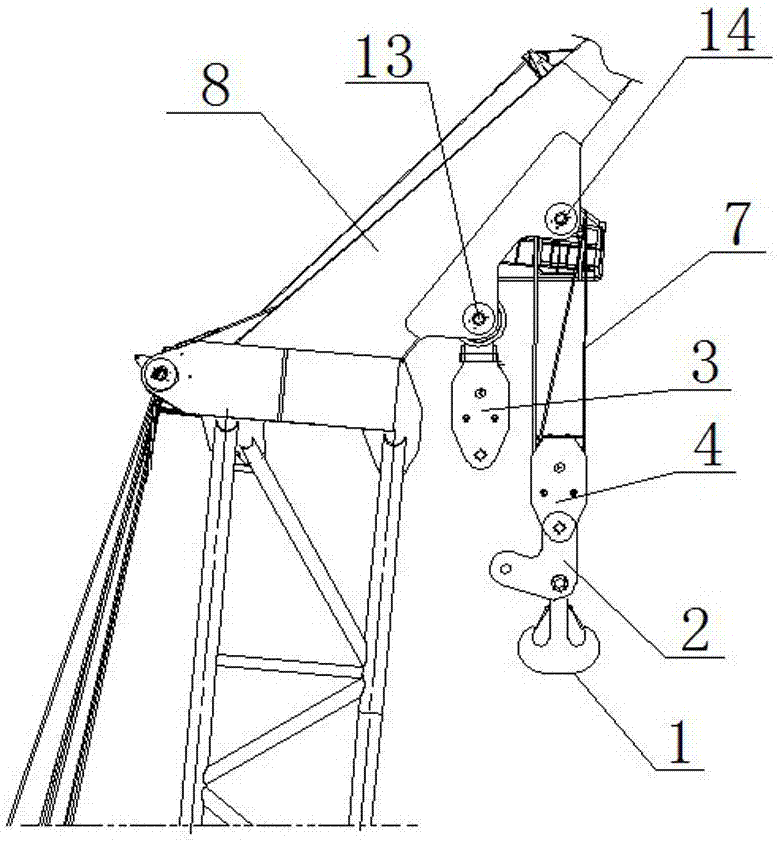 A hook block with the function of quickly adjusting the rope magnification