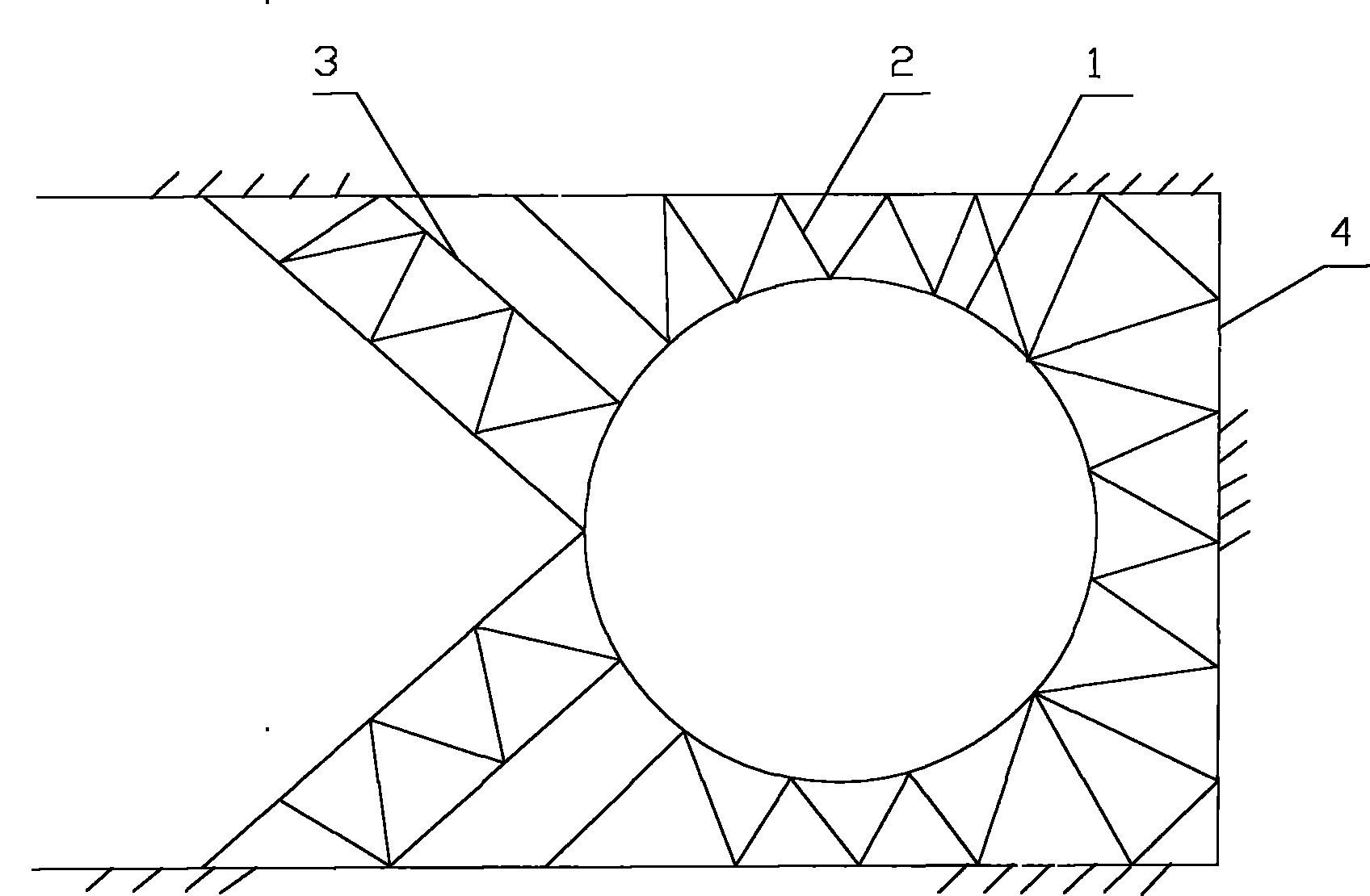 Circular inner support for deep foundation pit in unenclosed condition