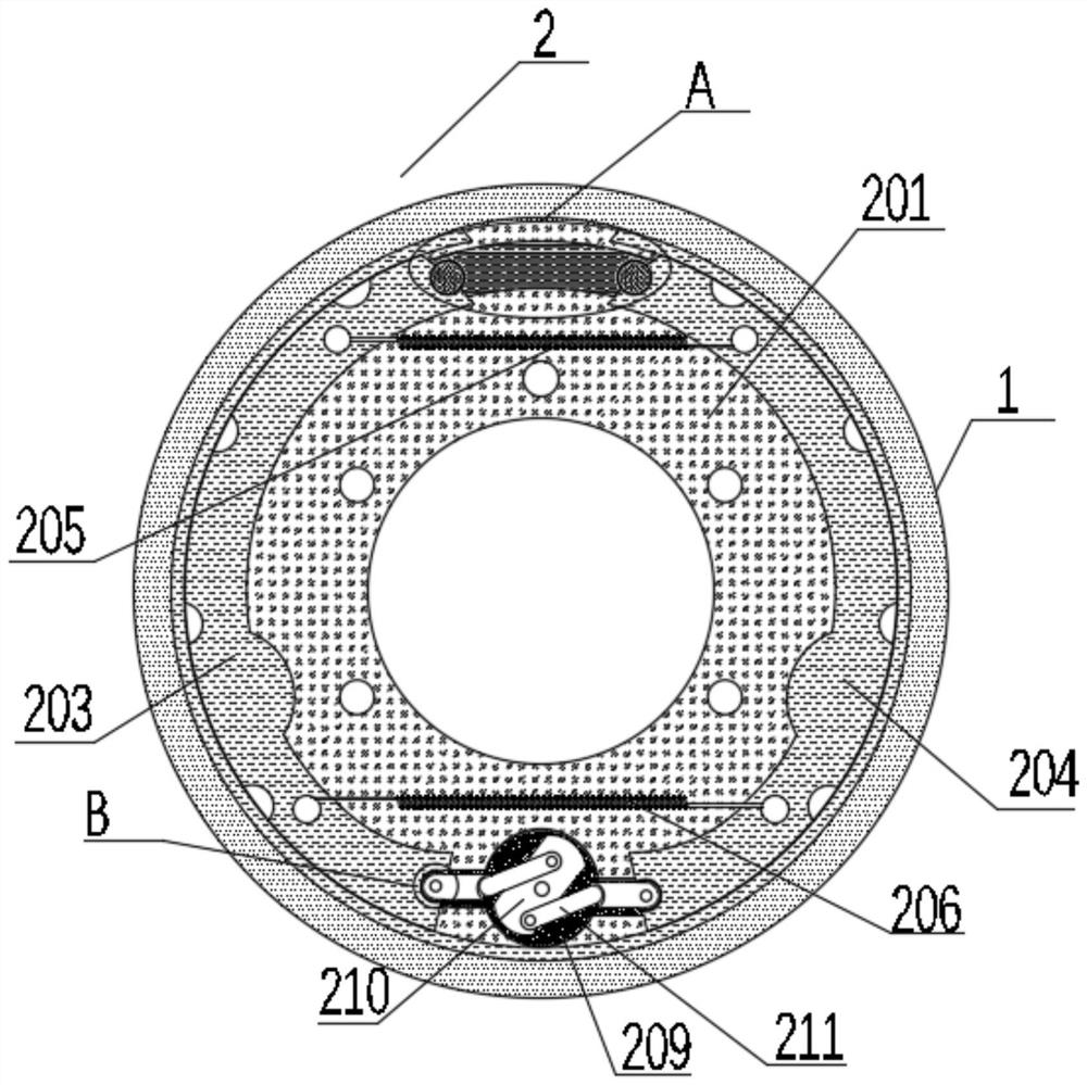 Crank pin type brake shoe opening device