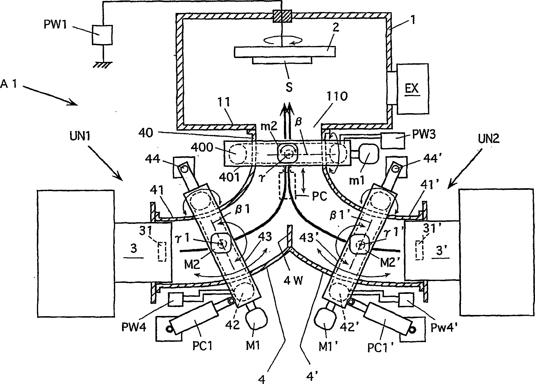 Deflection magnetic field type vacuum arc vapor deposition device