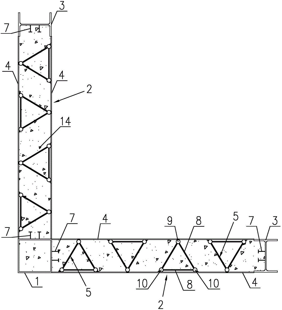 Built-in truss combined structure