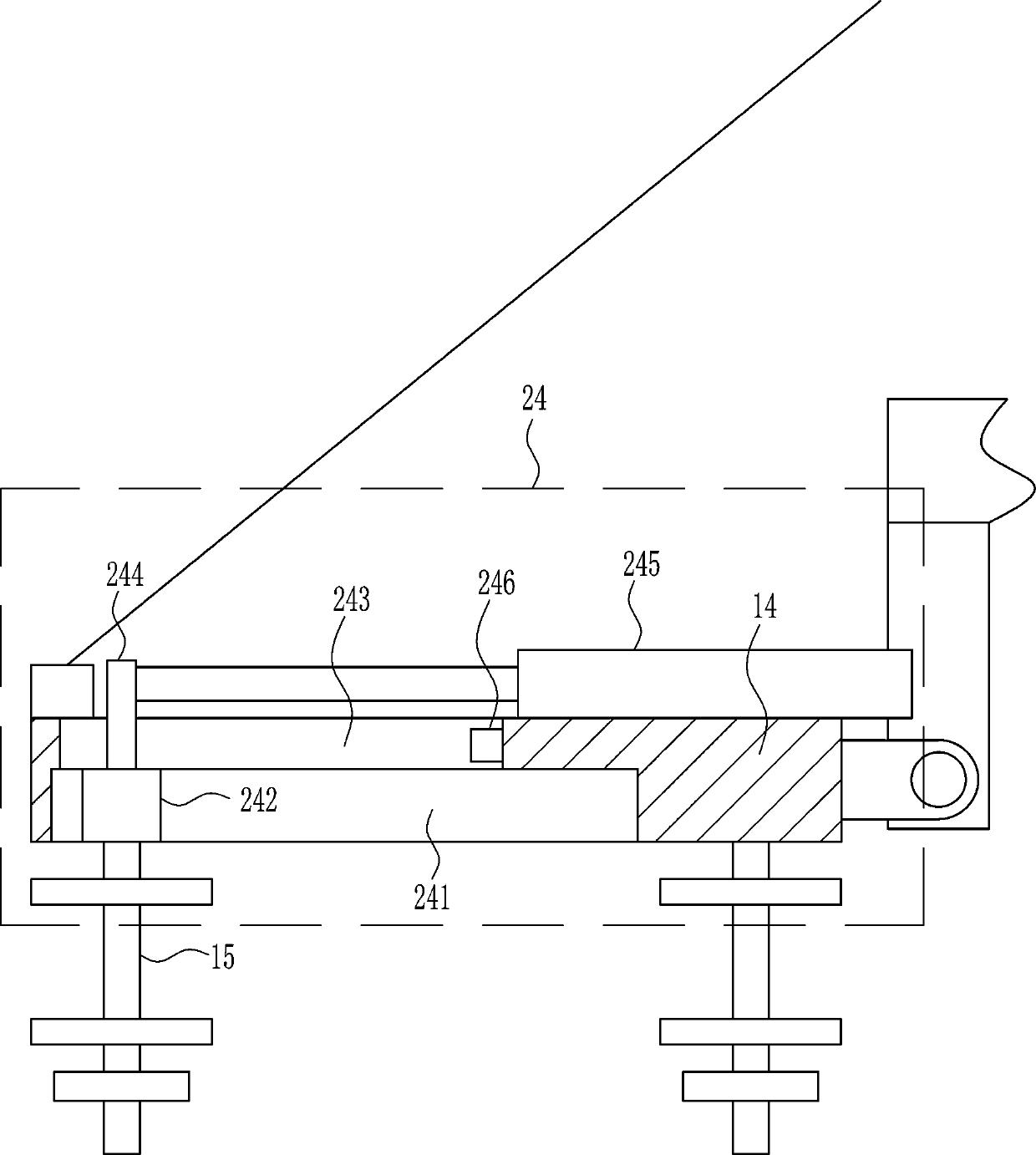 A pole displacement and erection device for urban buildings