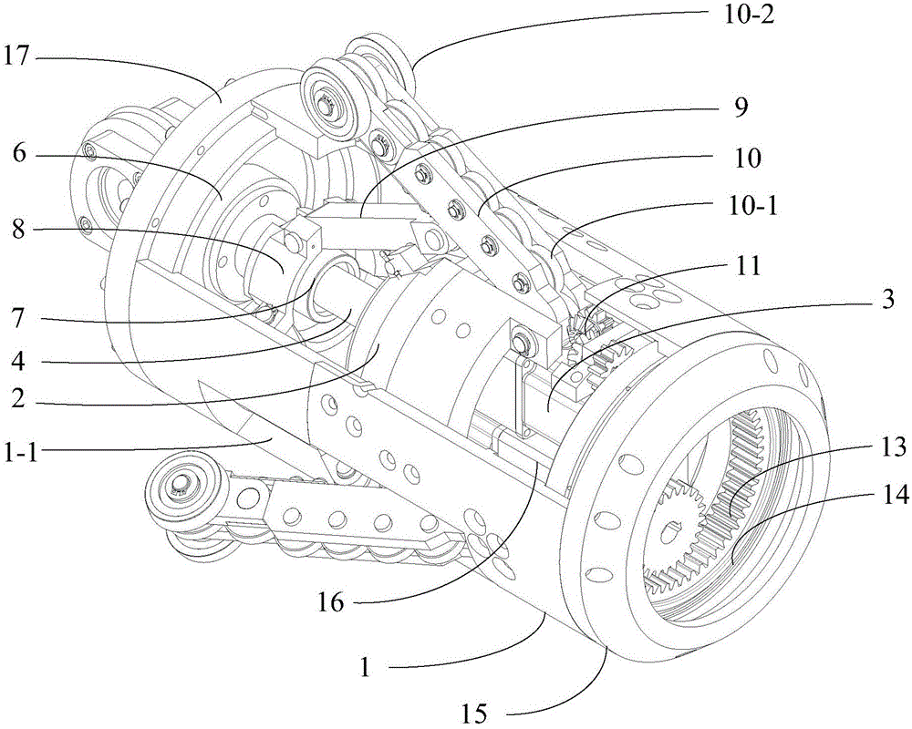 Supporting wheel type pipeline robot driving device