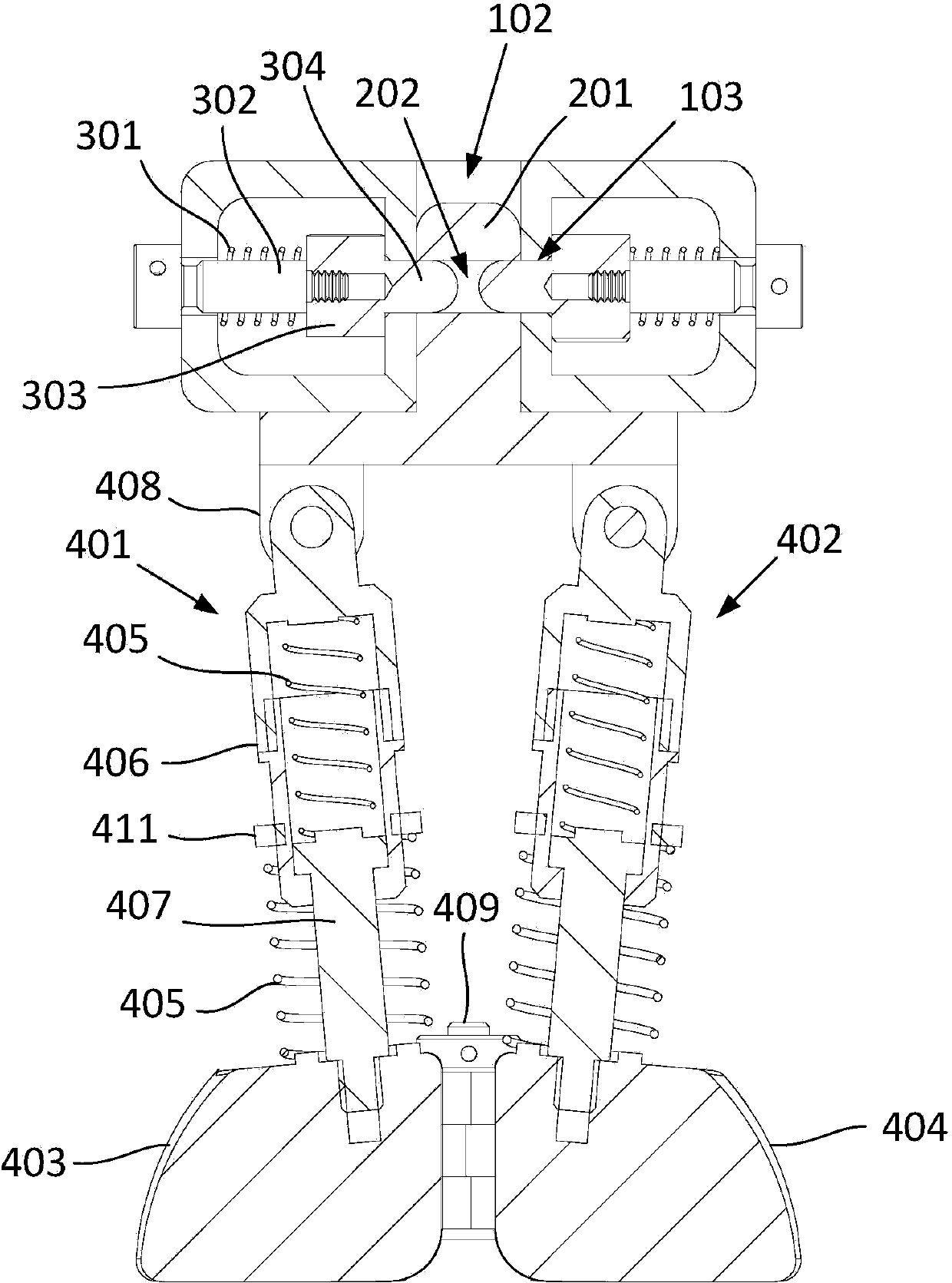 Modularization sheep foot simulation mechanical foot device