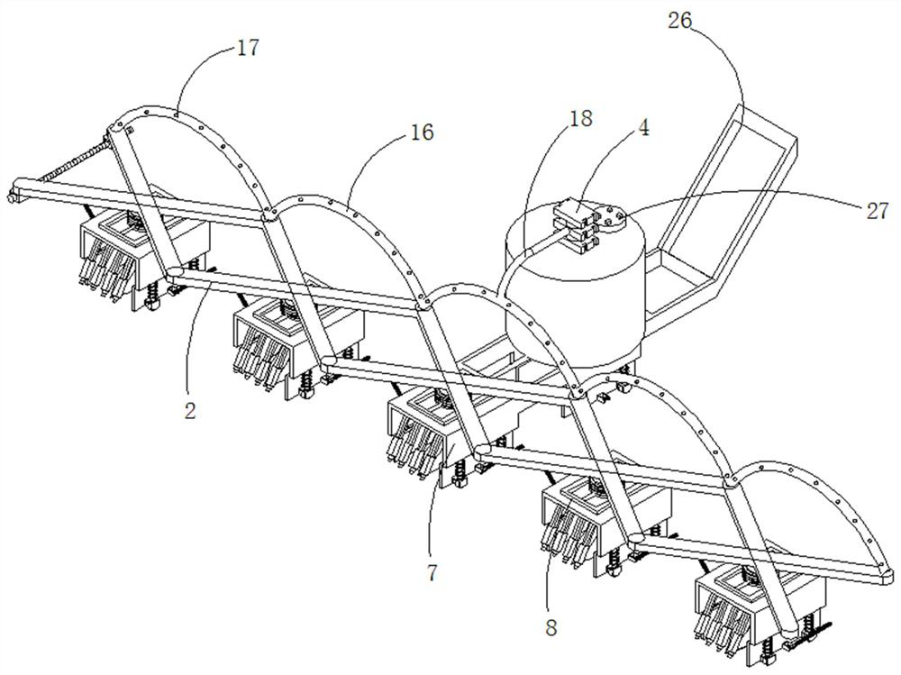 Agricultural field furrow weeding device