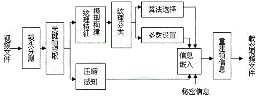 Compressive sensing-based adaptive video information hiding method