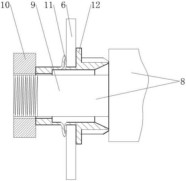 Rivet nut, method for processing waterproof joint on processed lamp shell and pressing block used in method