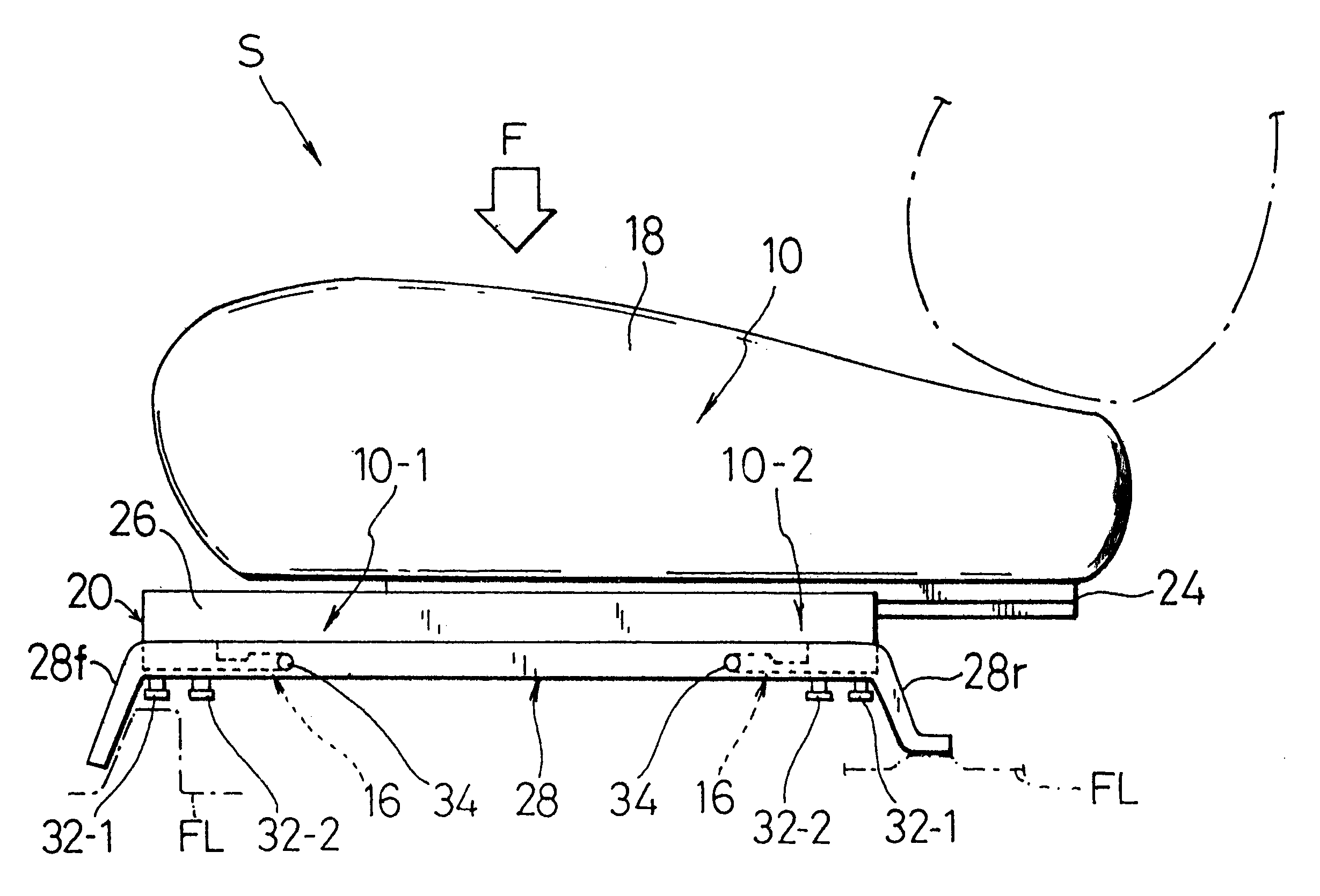 Load detection structure for vehicle seat