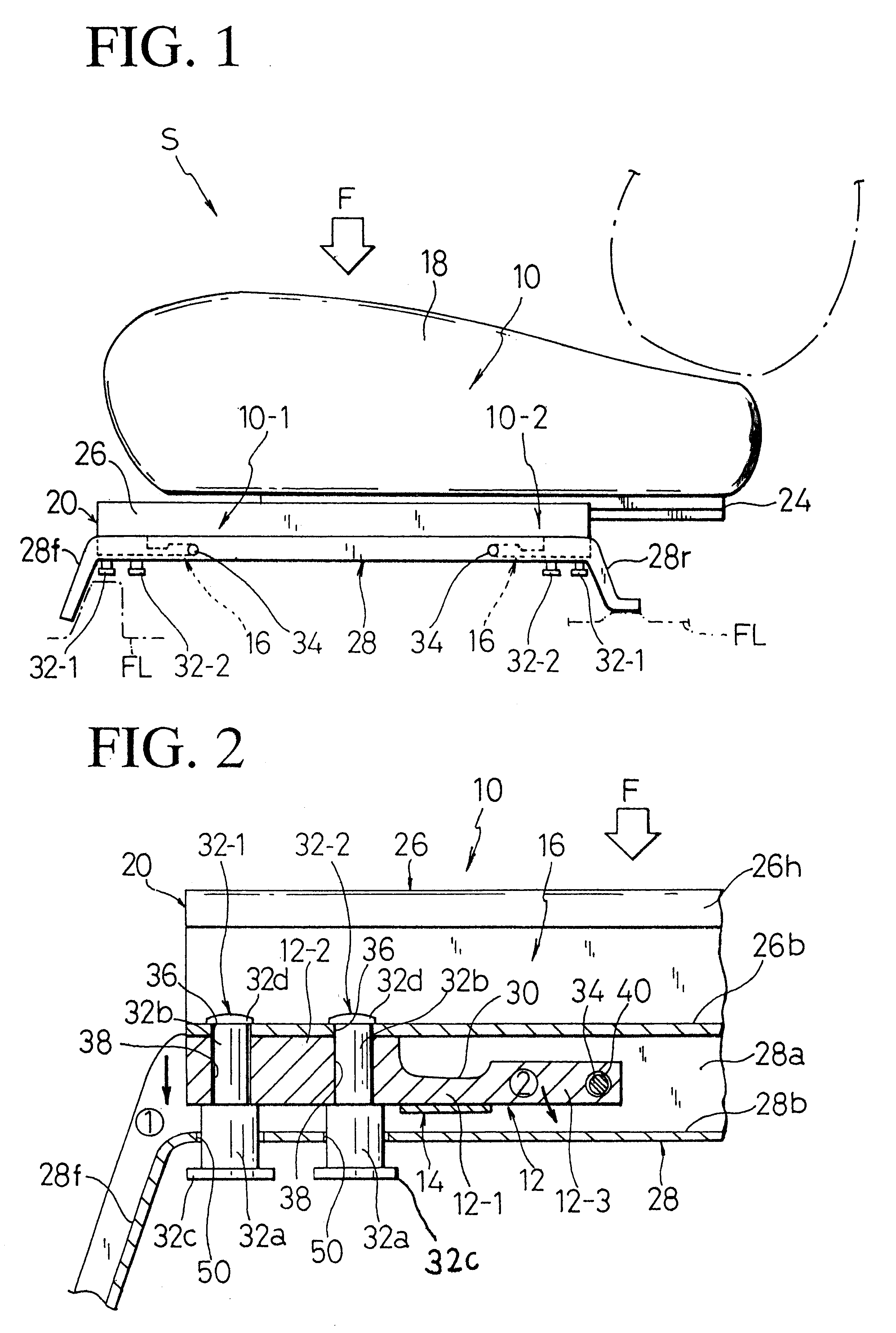 Load detection structure for vehicle seat