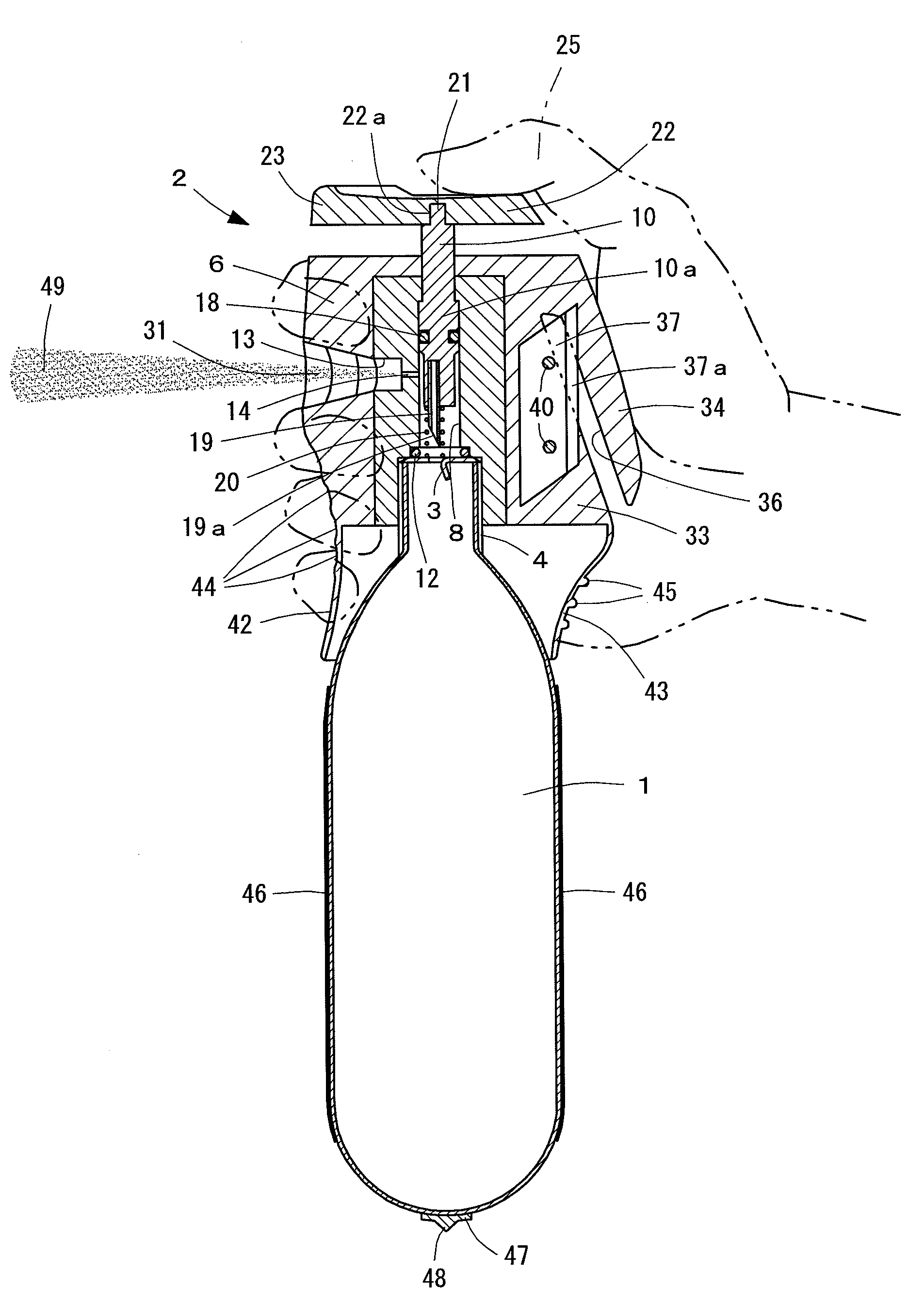 Fire extinguisher gas ejector