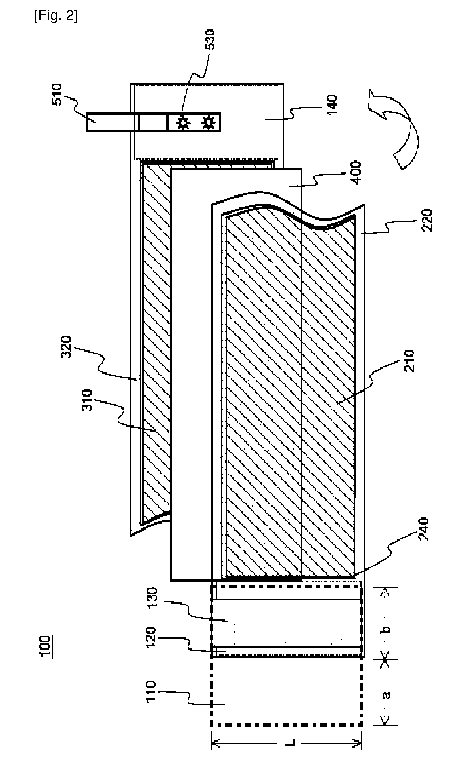 Jelly-roll of structure having elastic member adhered on active material-non-coated portion and secondary battery employed with the same