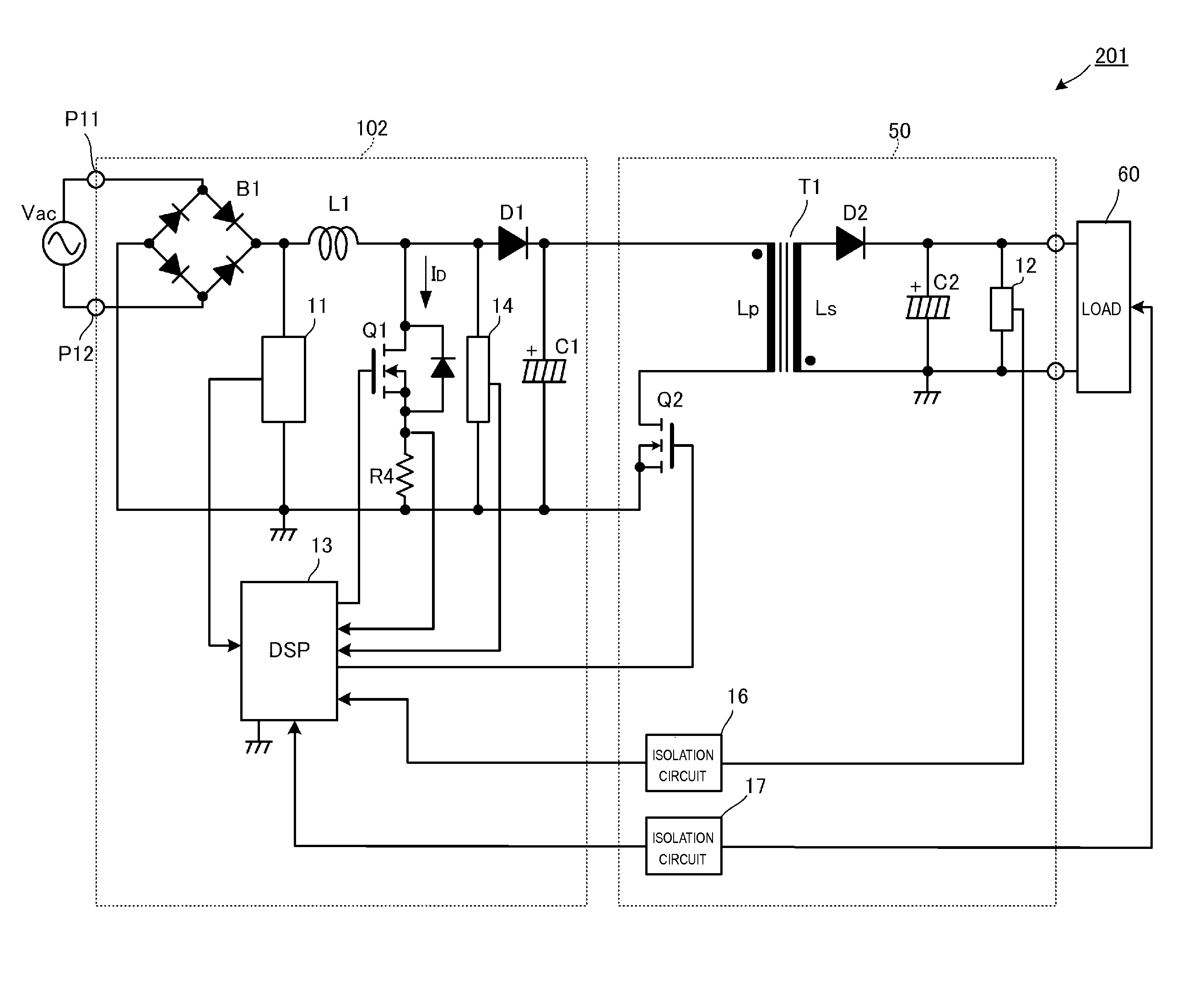 Power factor correction converter including operation mode determination unit