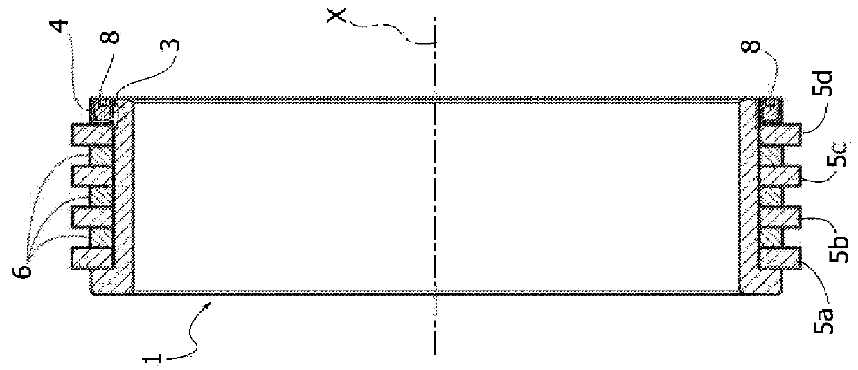 Multiple rotary knife for longitudinal splitting of webs