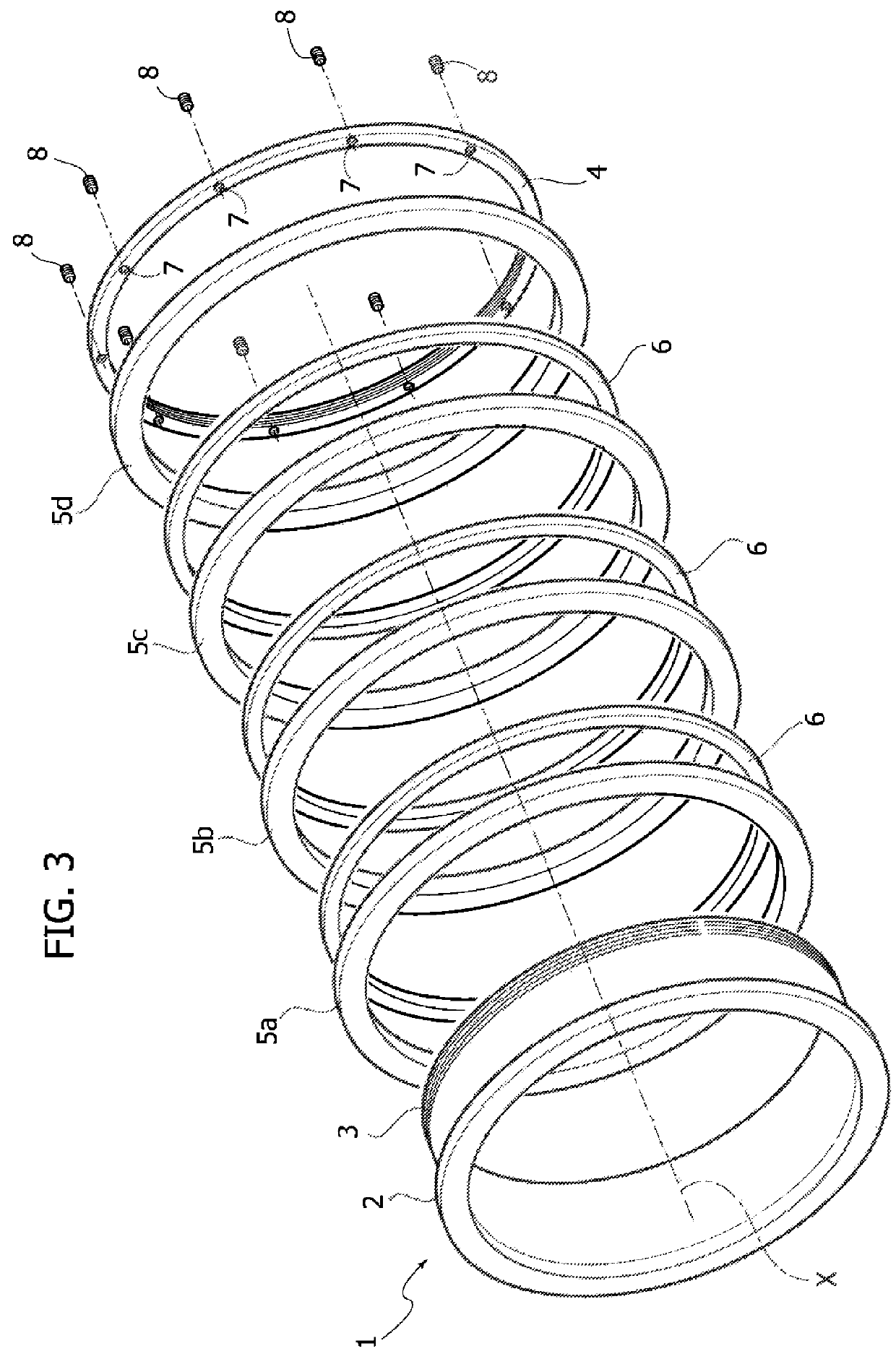 Multiple rotary knife for longitudinal splitting of webs