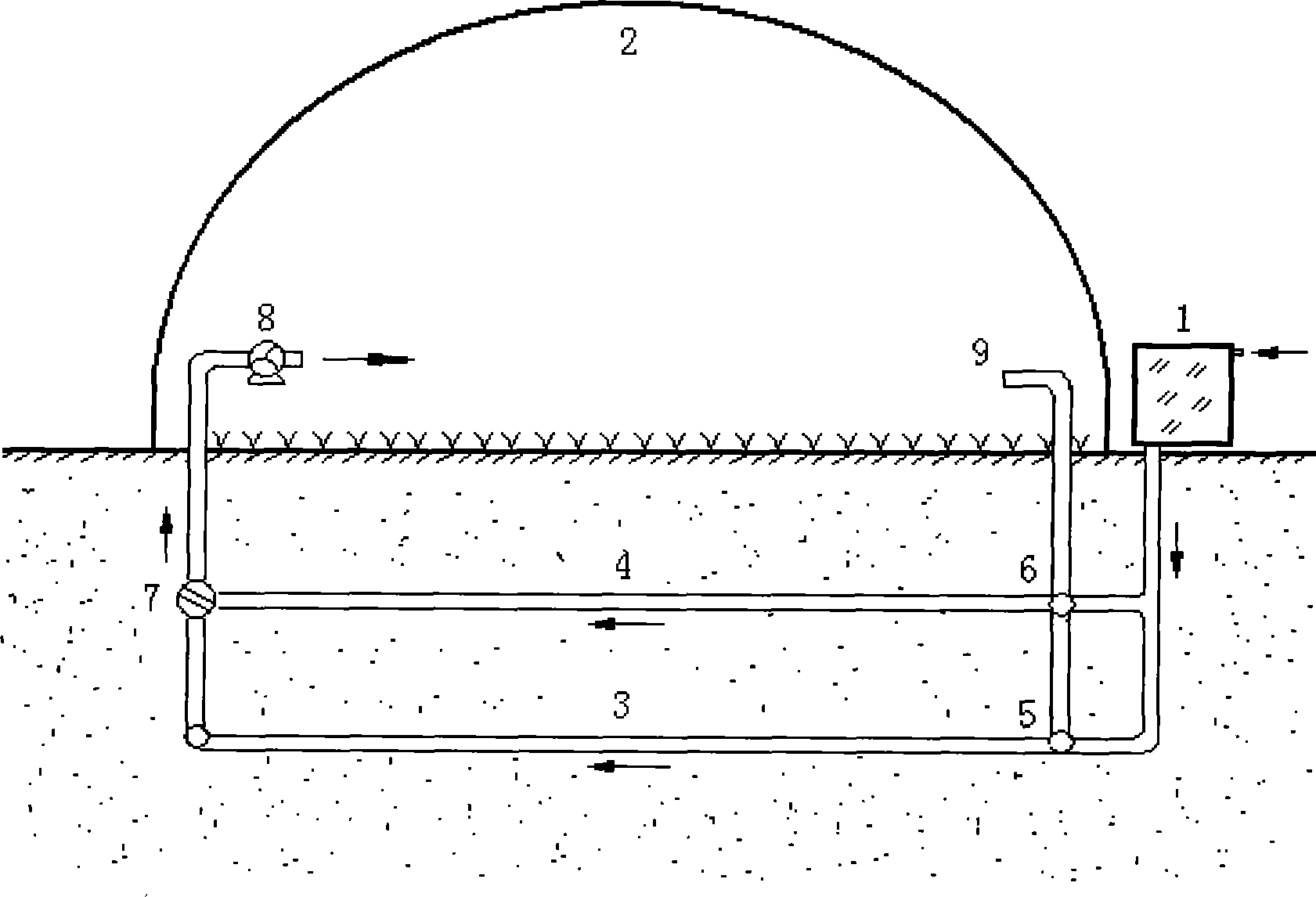 Active mode heat collection and thermal storage system for solar energy greenhouse