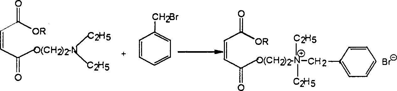 Preparation of maleic di-ester cationoid polymerisable emulsifier