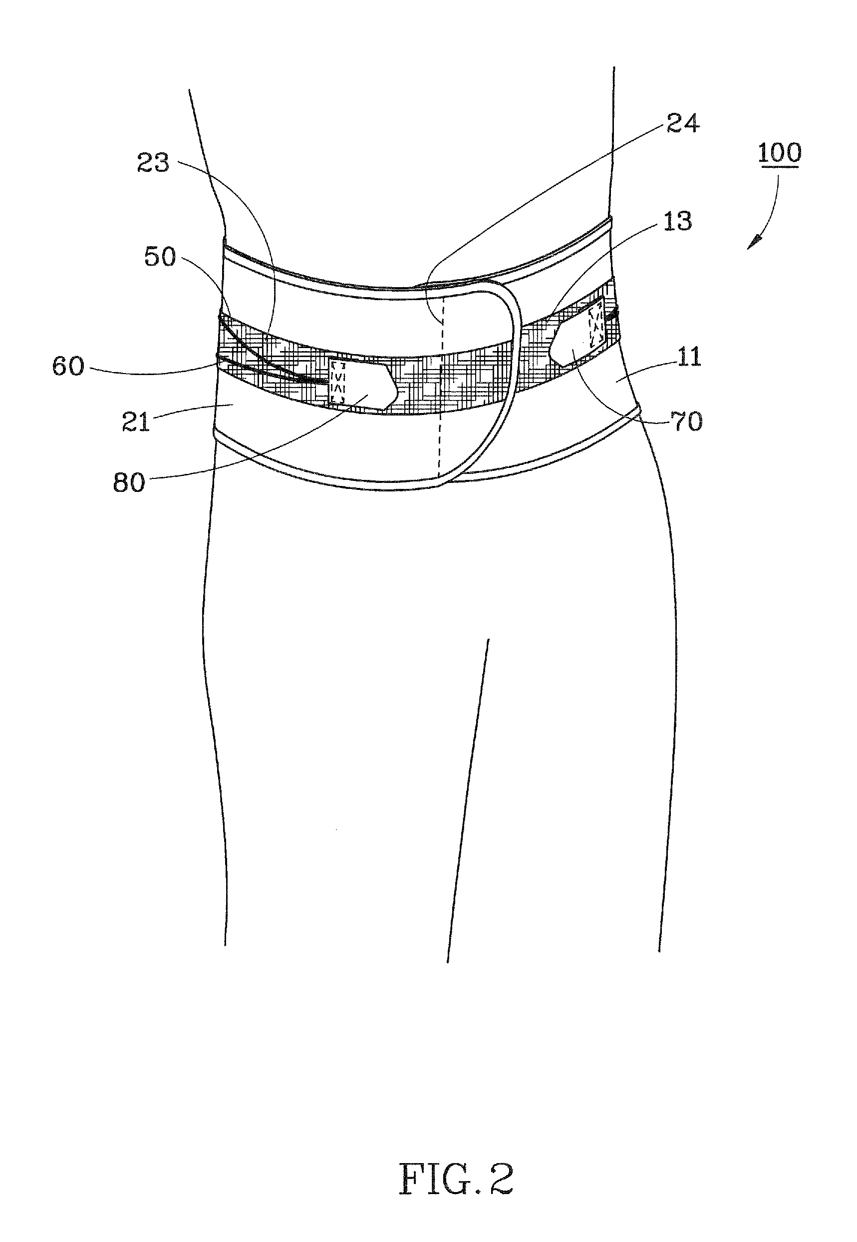 Back brace having pull cord for size adjustment