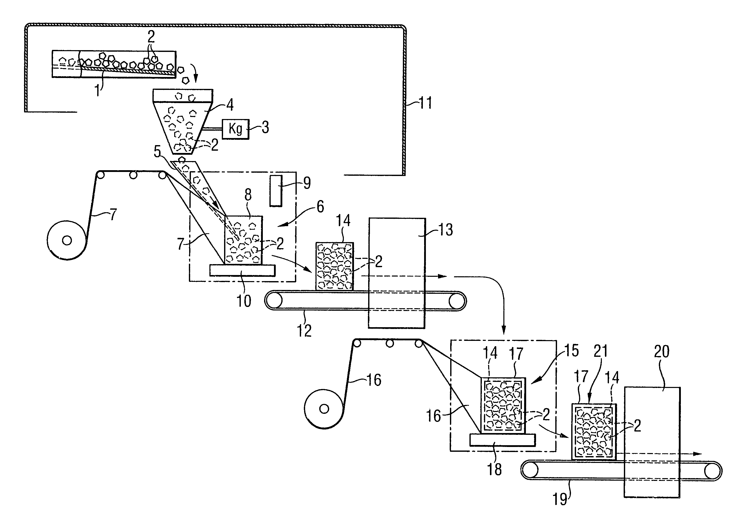 Process and apparatus for the cost-effective packaging of polysilicon fragments