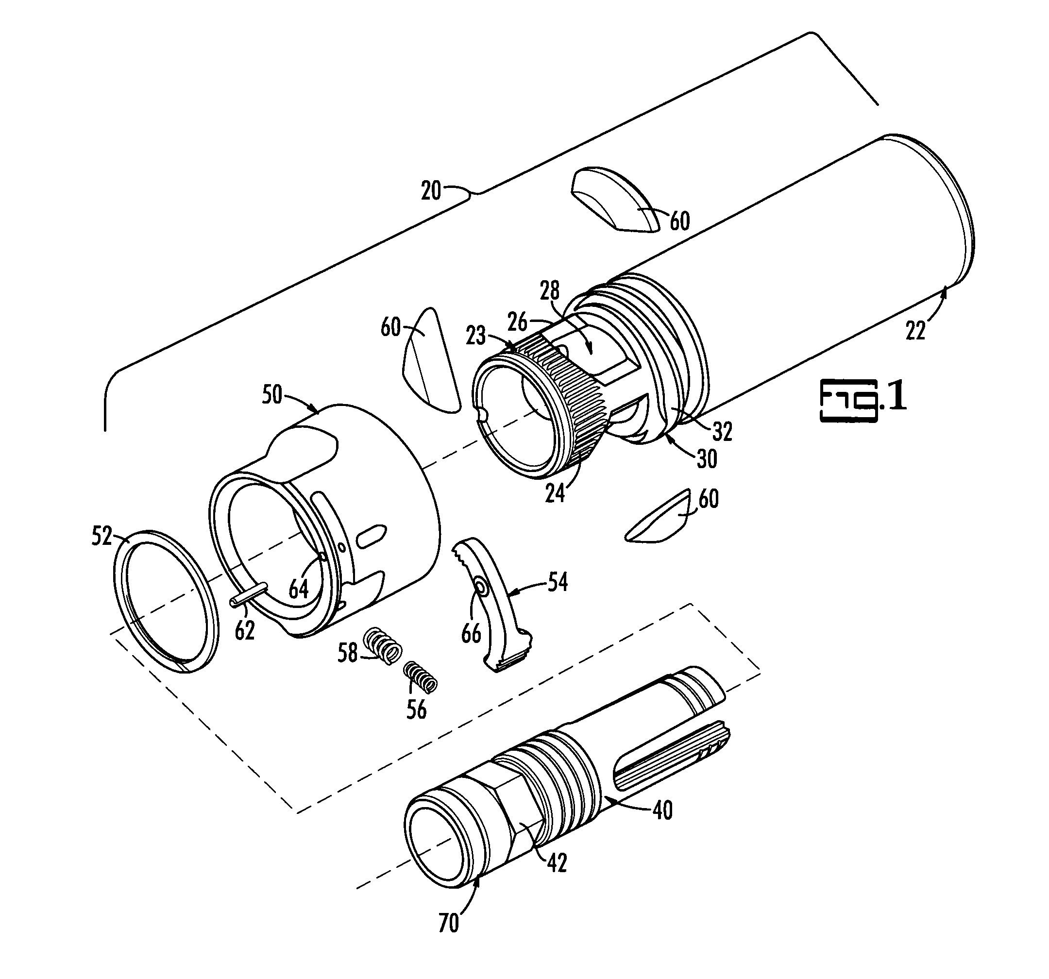 Coupler system for attaching blank adaptor and the like to a flash hider