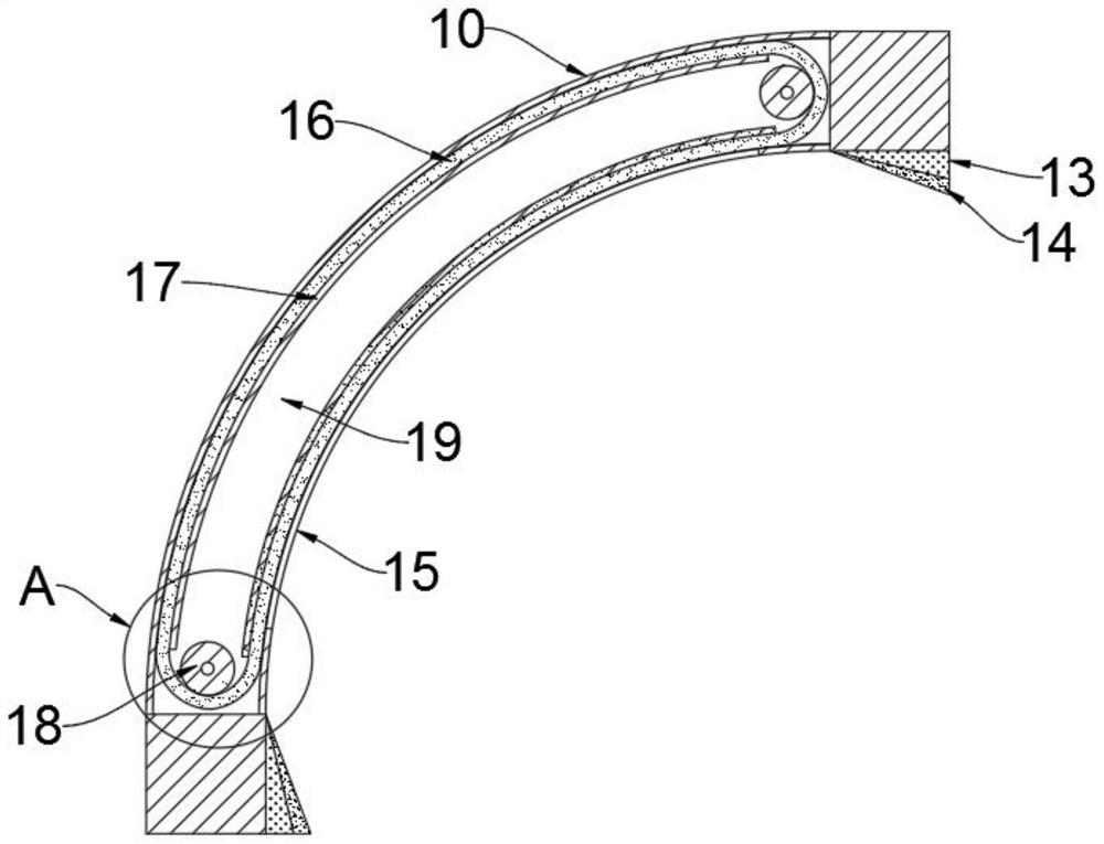 Conveying device for glass production and working method of conveying device