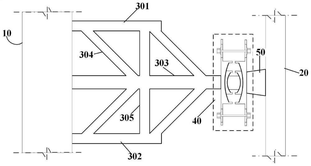 Super high-rise building structure self-adaptive friction energy dissipation extending arm system capable of resisting multiple catastrophe