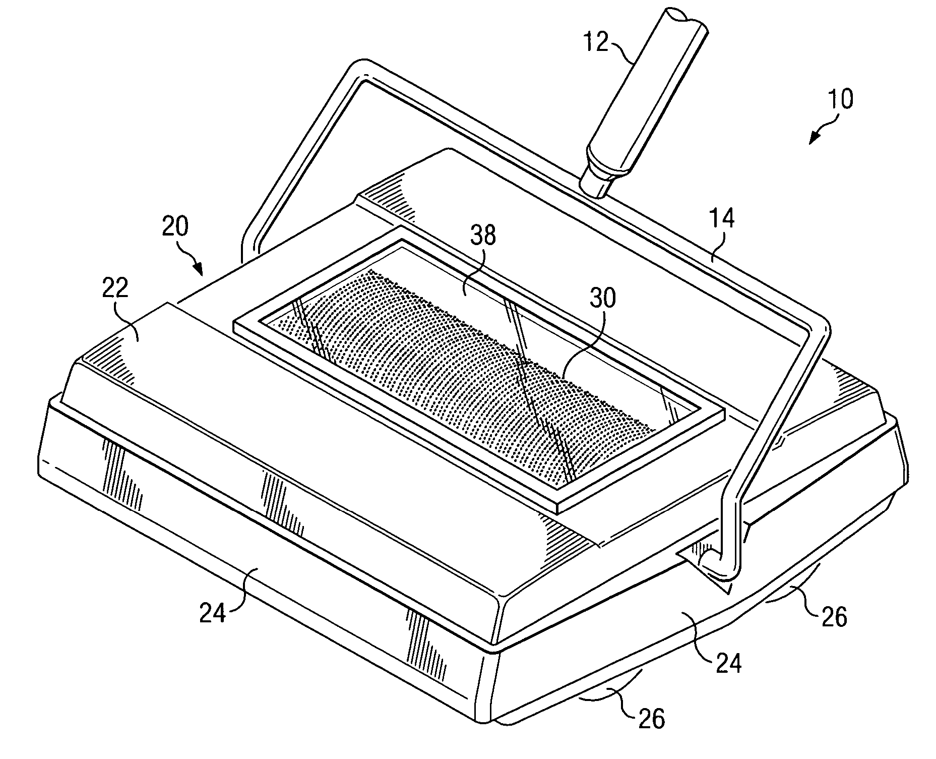 Floor sweeper having a viewable receptacle