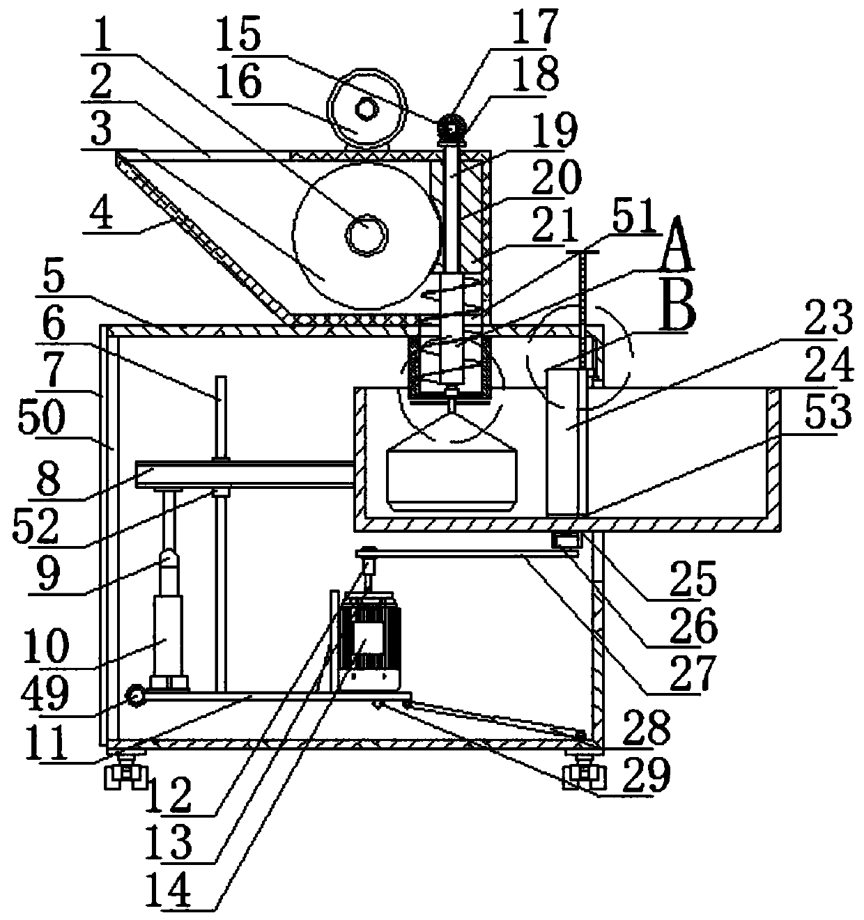 Efficient slicing and powdering device for traditional Chinese medicine decoction pieces