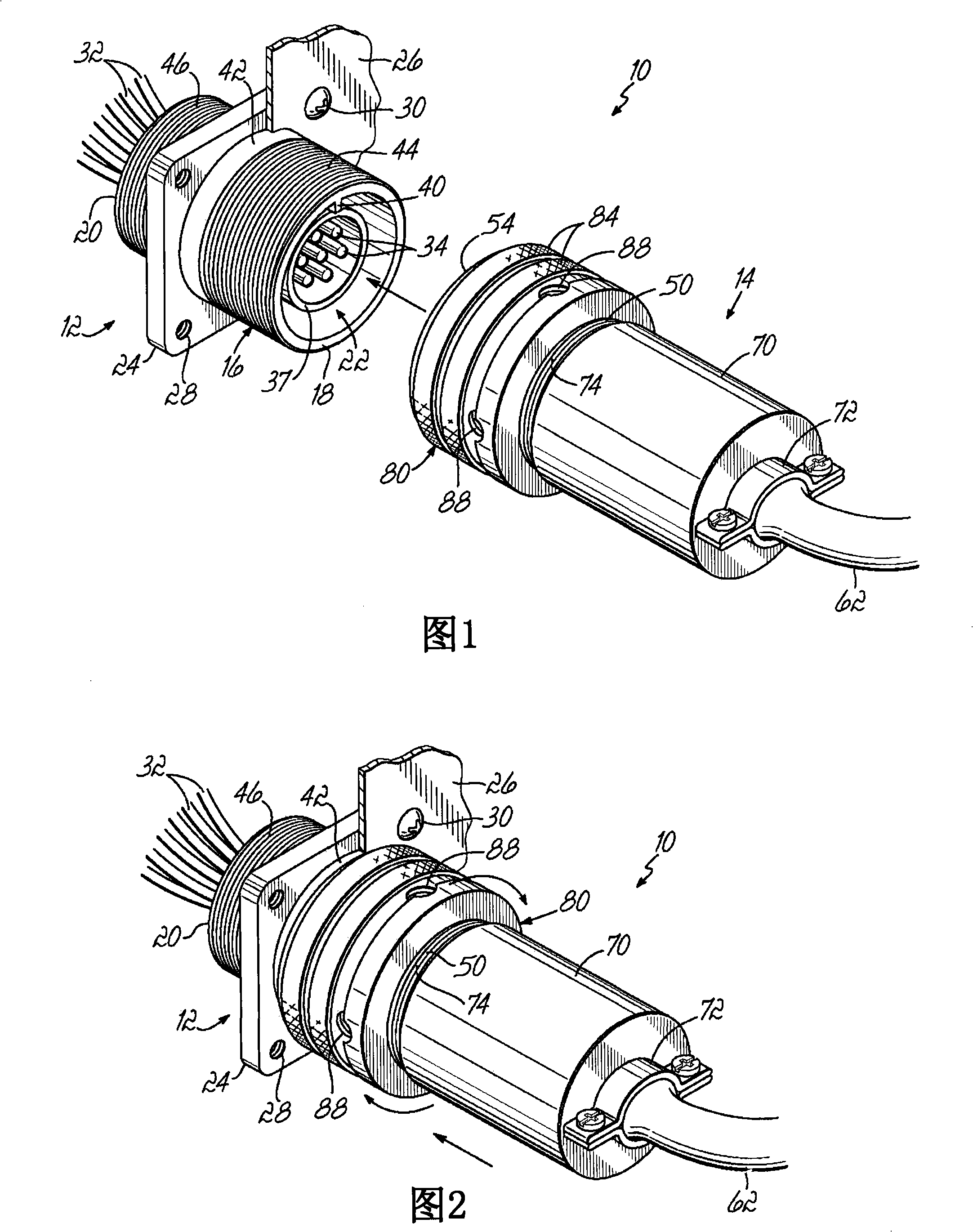 High-voltage electrical connector with visual indicator